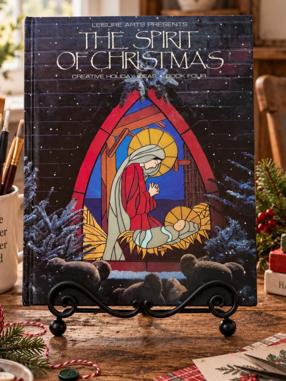 Vintage 1990 The Spirit of Christmas Book 4 Leisure Arts Holiday Crafts Recipe